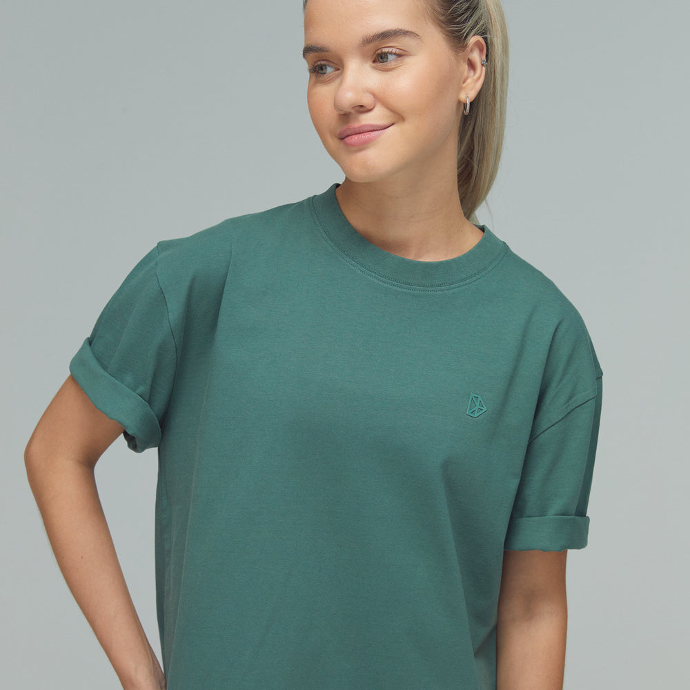 RECREATION DRILLS Small Graphic Tee Dark Sage Green