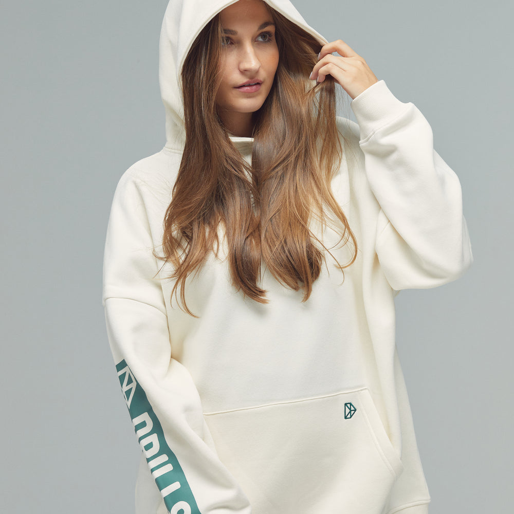 
                      
                        RECREATION DRILLS Hoodie Whisper White/Dark Sage Green
                      
                    