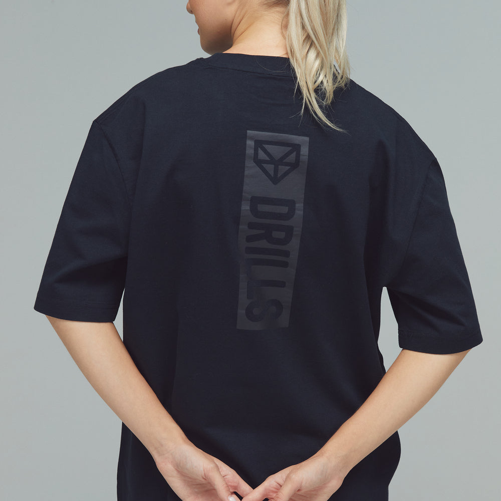 RECREATION DRILLS Vertical Graphic Tee Black