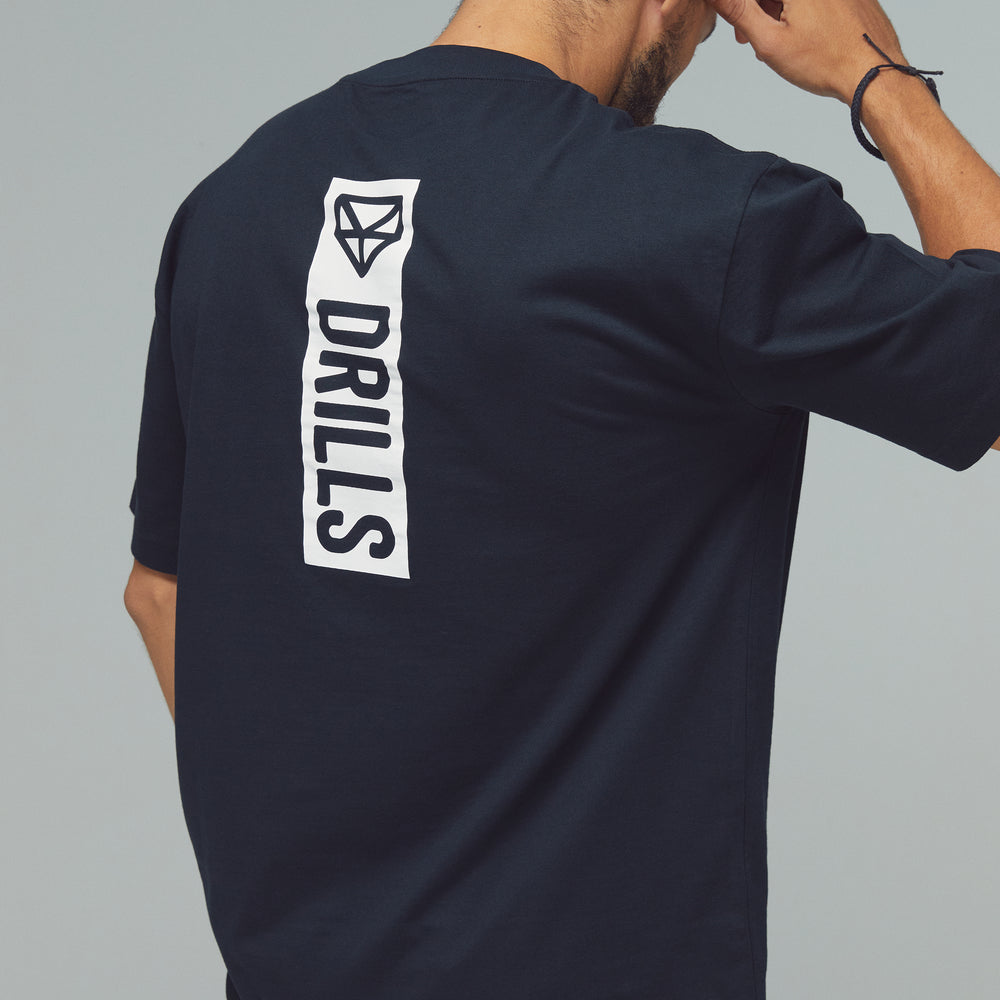 RECREATION DRILLS T-shirt graphique vertical noir/blanc 