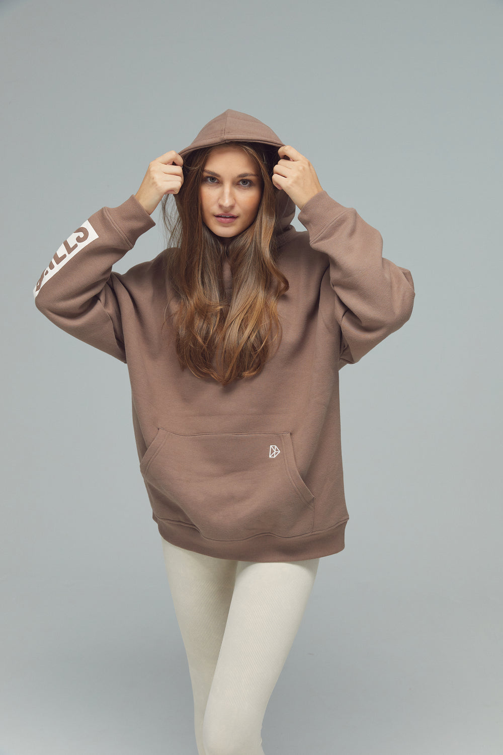 RECREATION DRILLS Hoodie Taupe/Whisper White