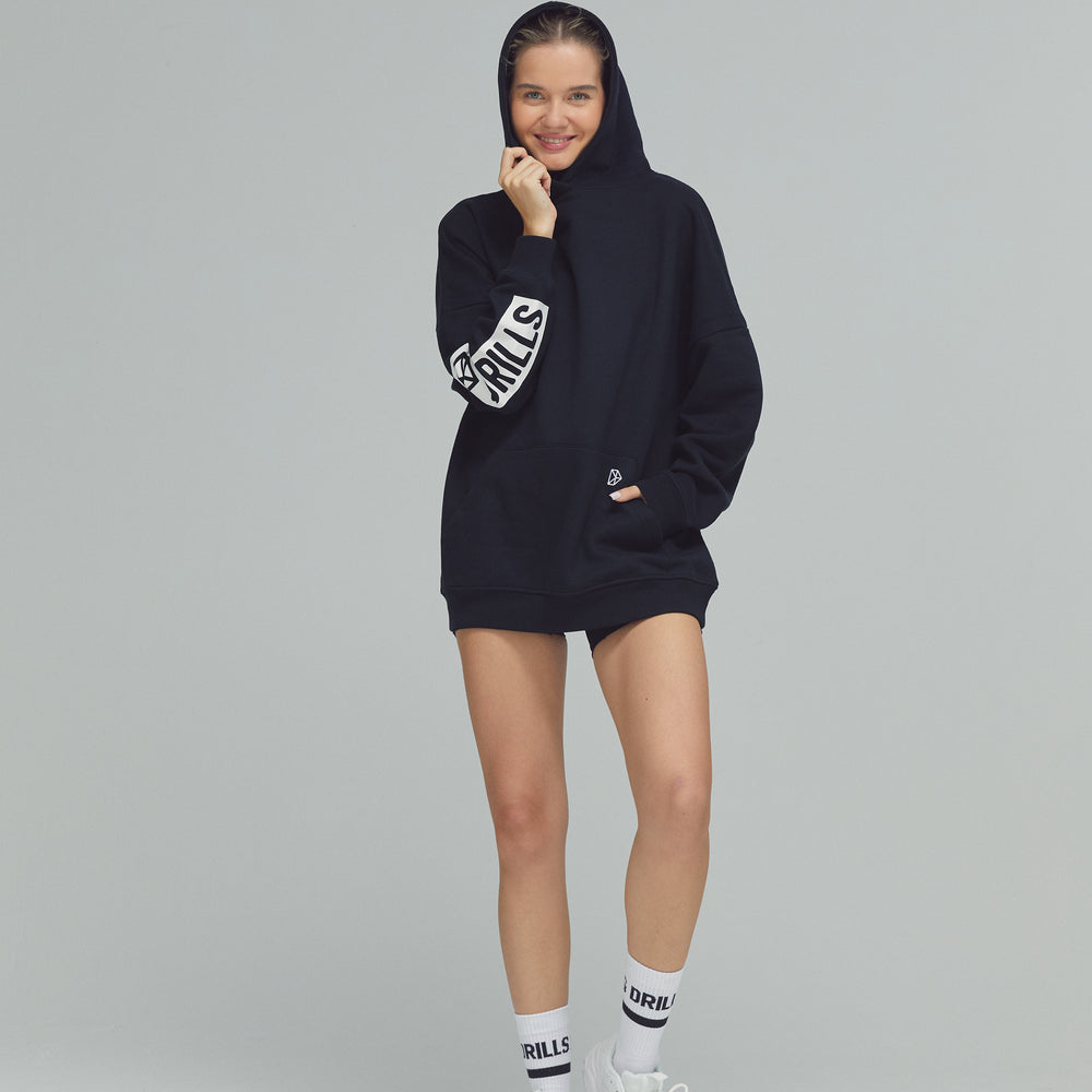 
                      
                        RECREATION DRILLS Hoodie Black/White
                      
                    