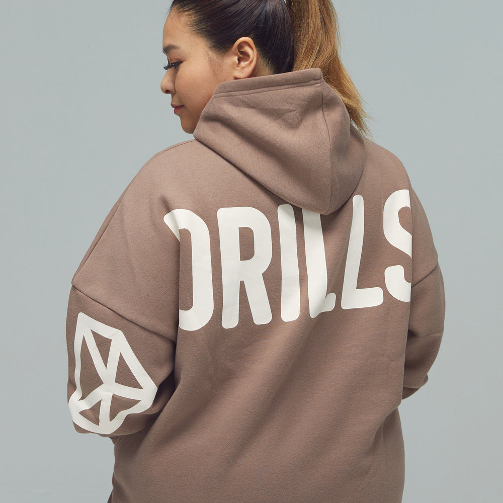 RECREATION DRILLS Signature Hoodie Taupe/Whisper White