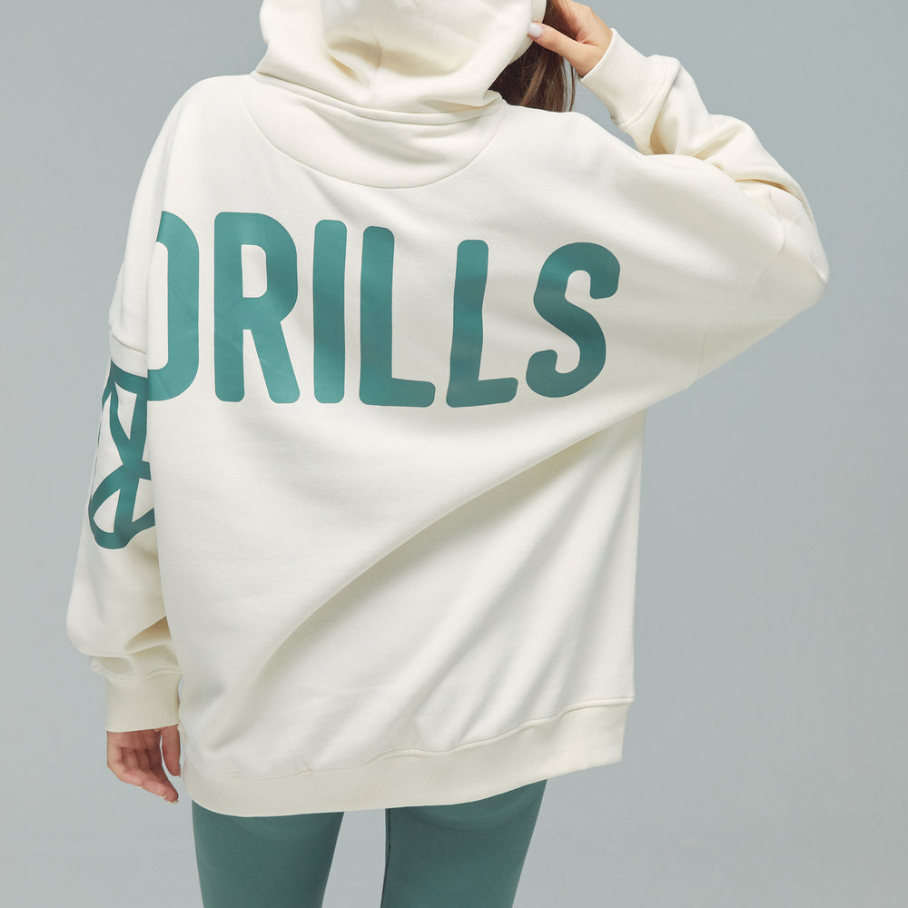 
                      
                        RECREATION DRILLS Signature Sweat à capuche Whisper White/Dark Sage Green 
                      
                    