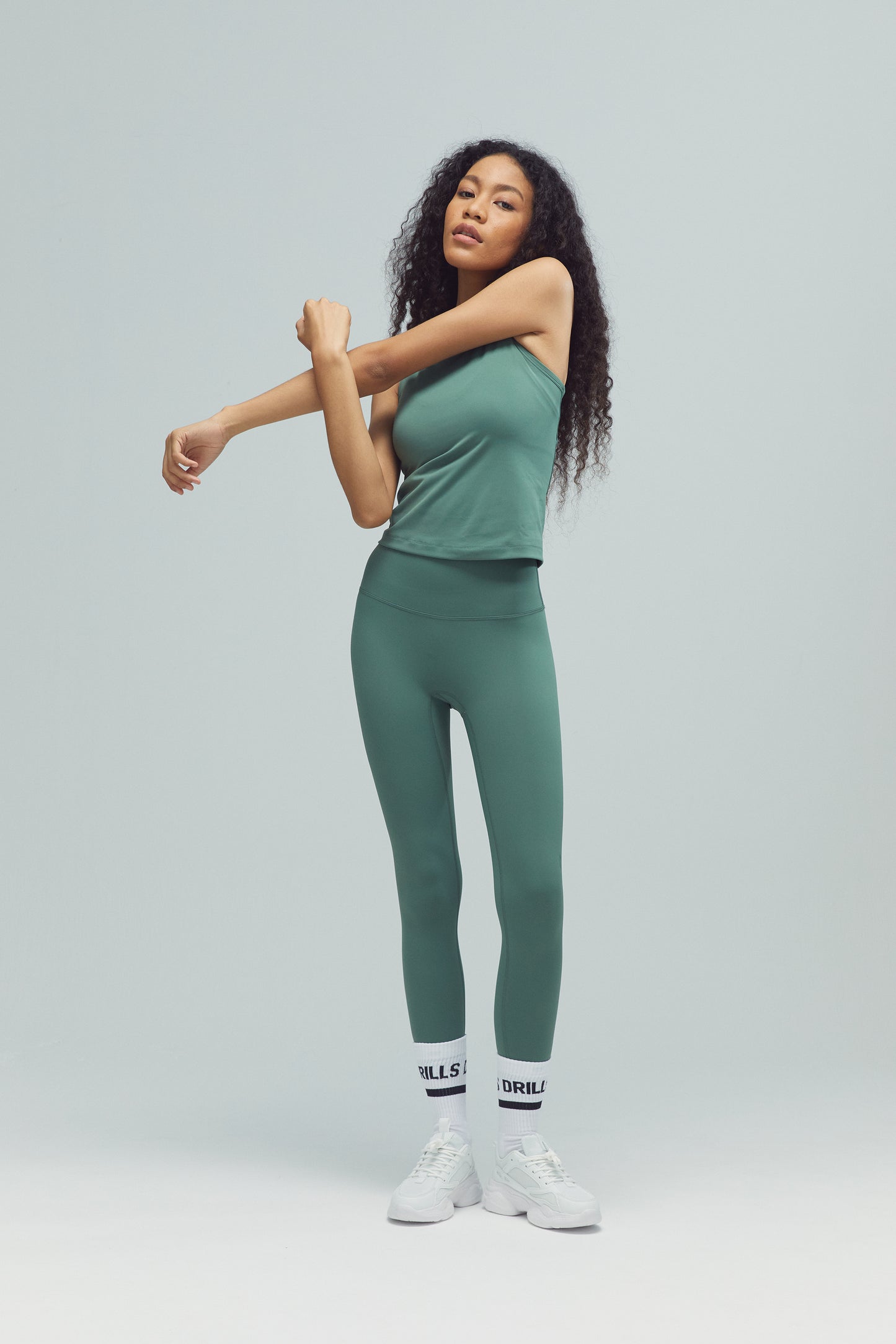 ACTIVE DRILLS Leggings Dark Sage Green