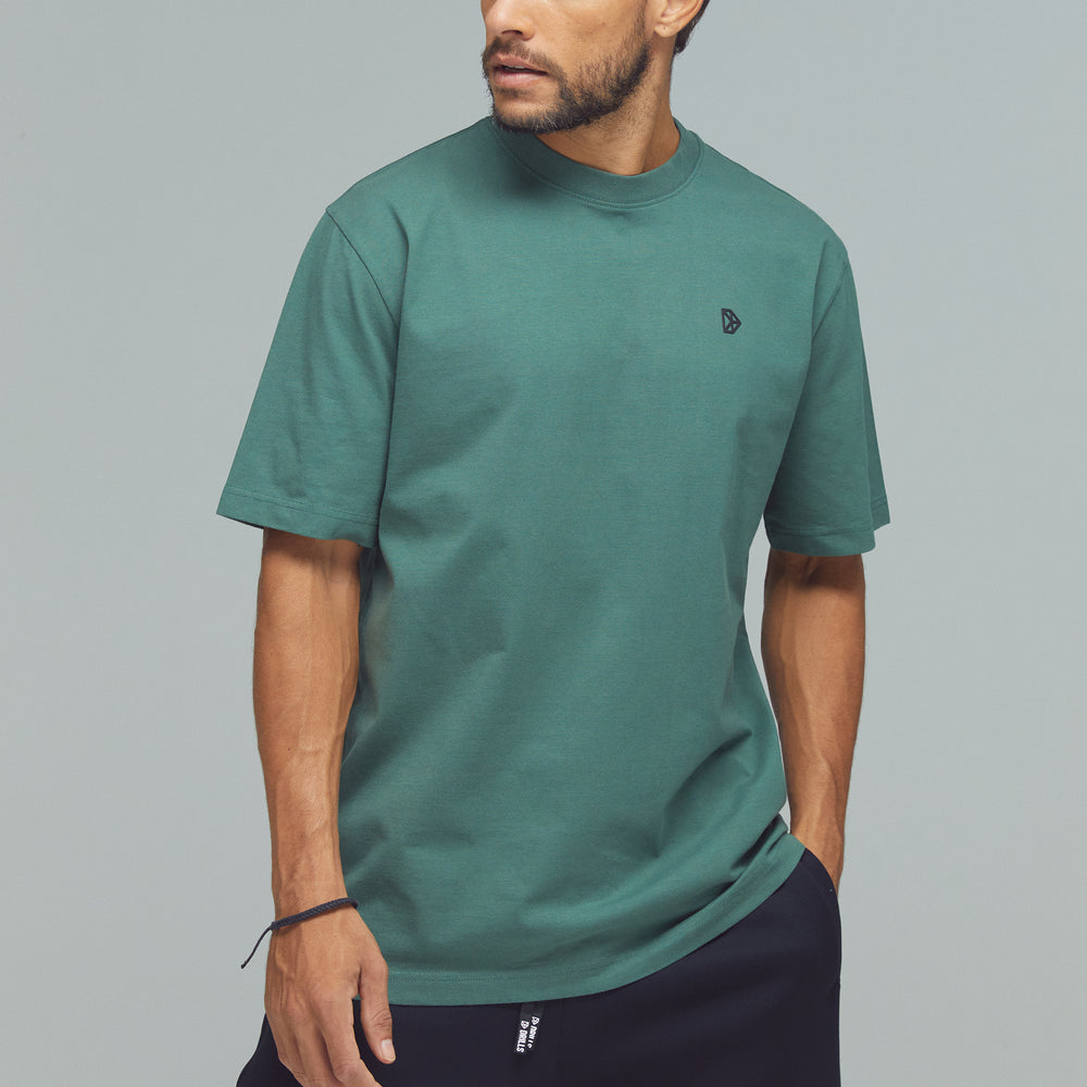 RECREATION DRILLS Small Graphic Tee Dark Sage Green/Black