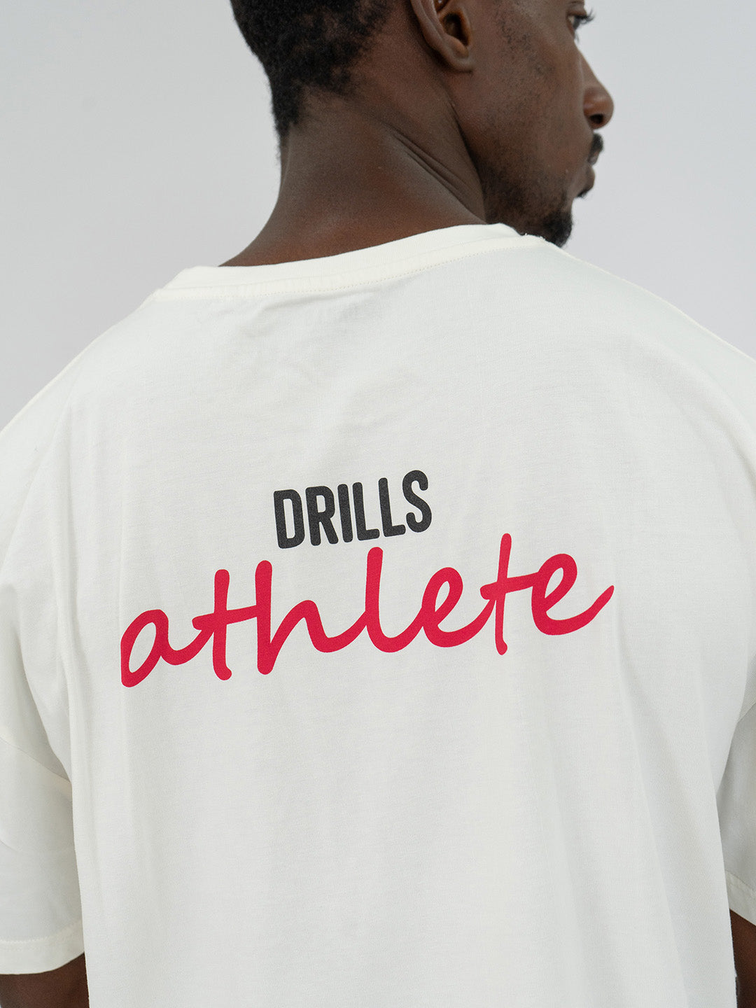 Athlete Script Tee Off White / Black / Raspberry 2