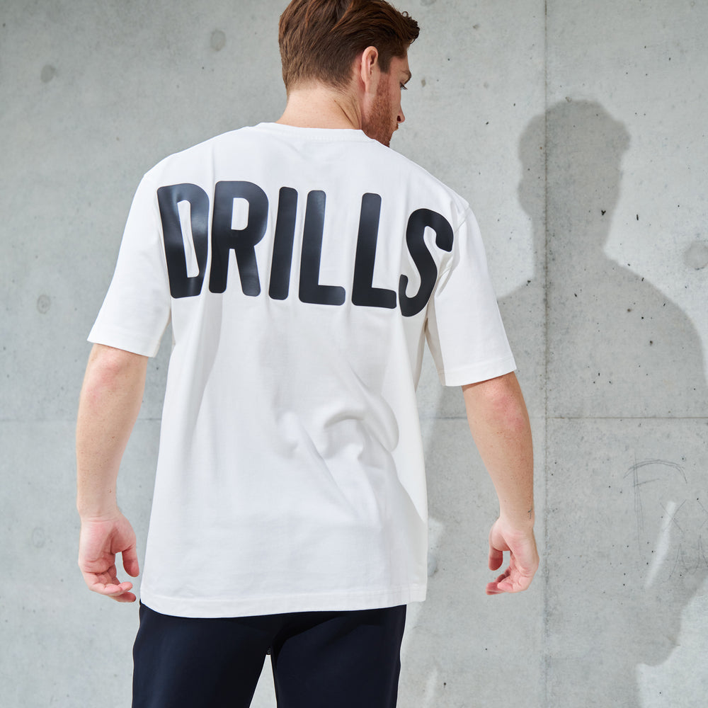 
                      
                        RECREATION DRILLS Bold Graphic Tee White/Black
                      
                    