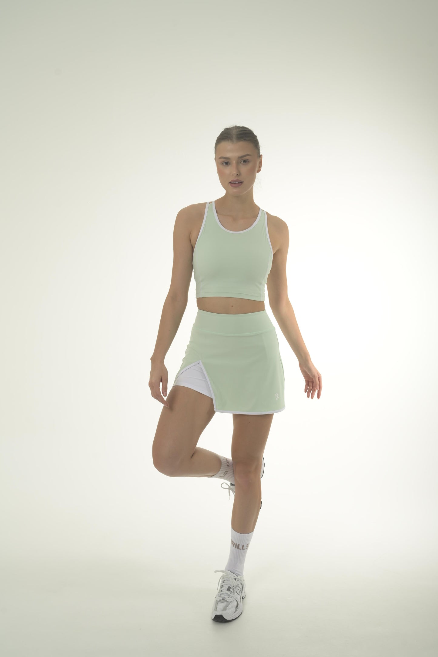 RACQUET DRILLS Skort Gossamer Green / White 1