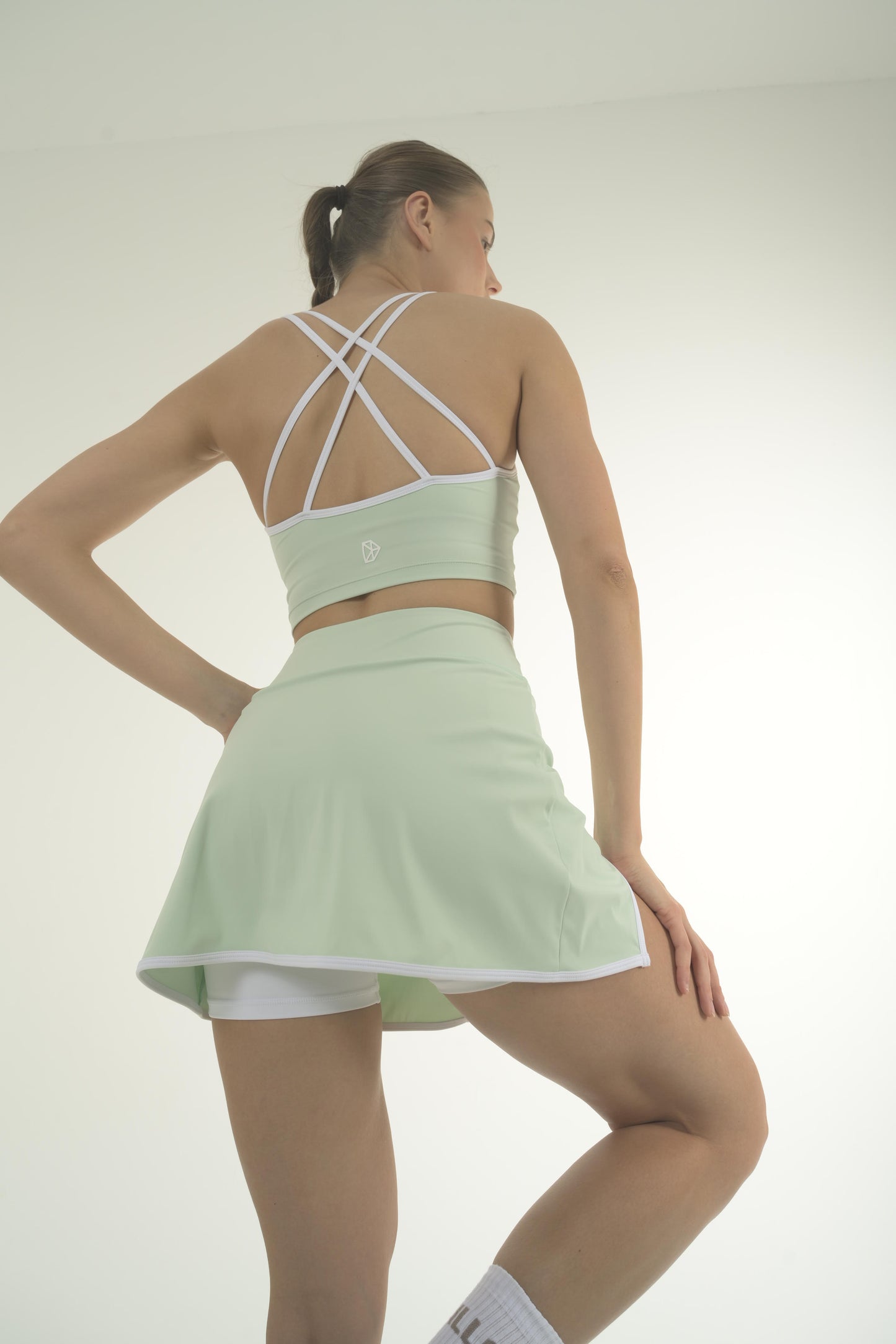 RACQUET DRILLS Skort Gossamer Green / White 5