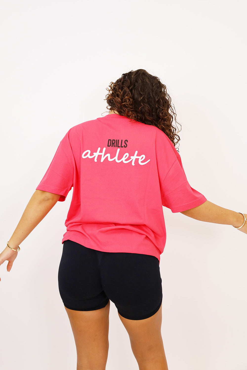 RECREATION DRILLS Athlete Script Tee Raspberry / Black / White w 1