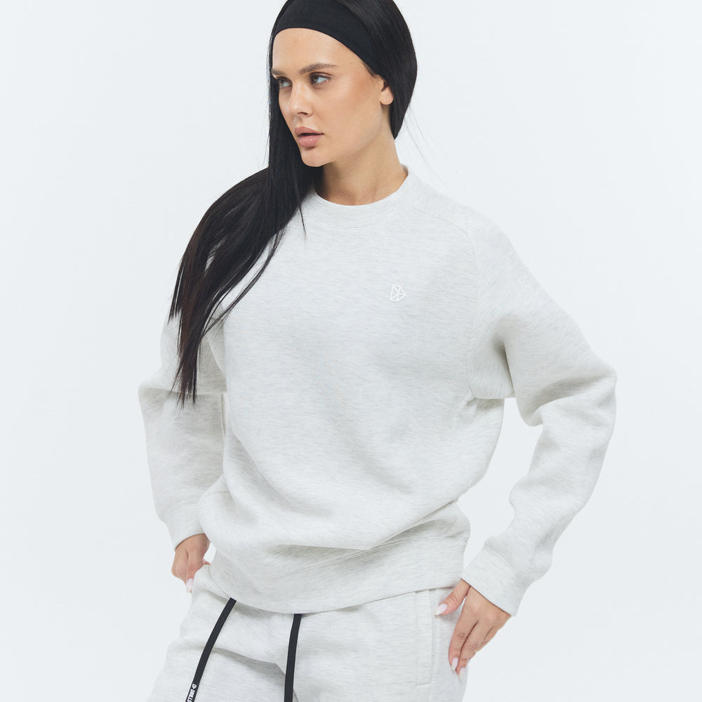 RECREATION DRILLS Scuba Crew Sweat White Melange