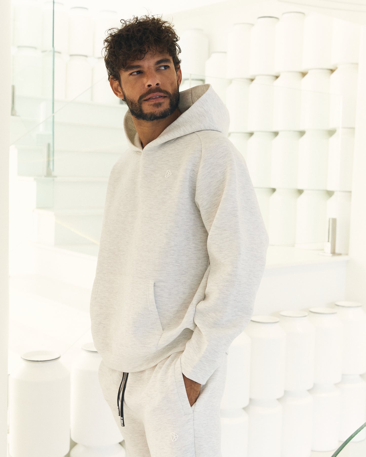 RECREATION DRILLS Scuba Hoodie 2.0 White Melange
