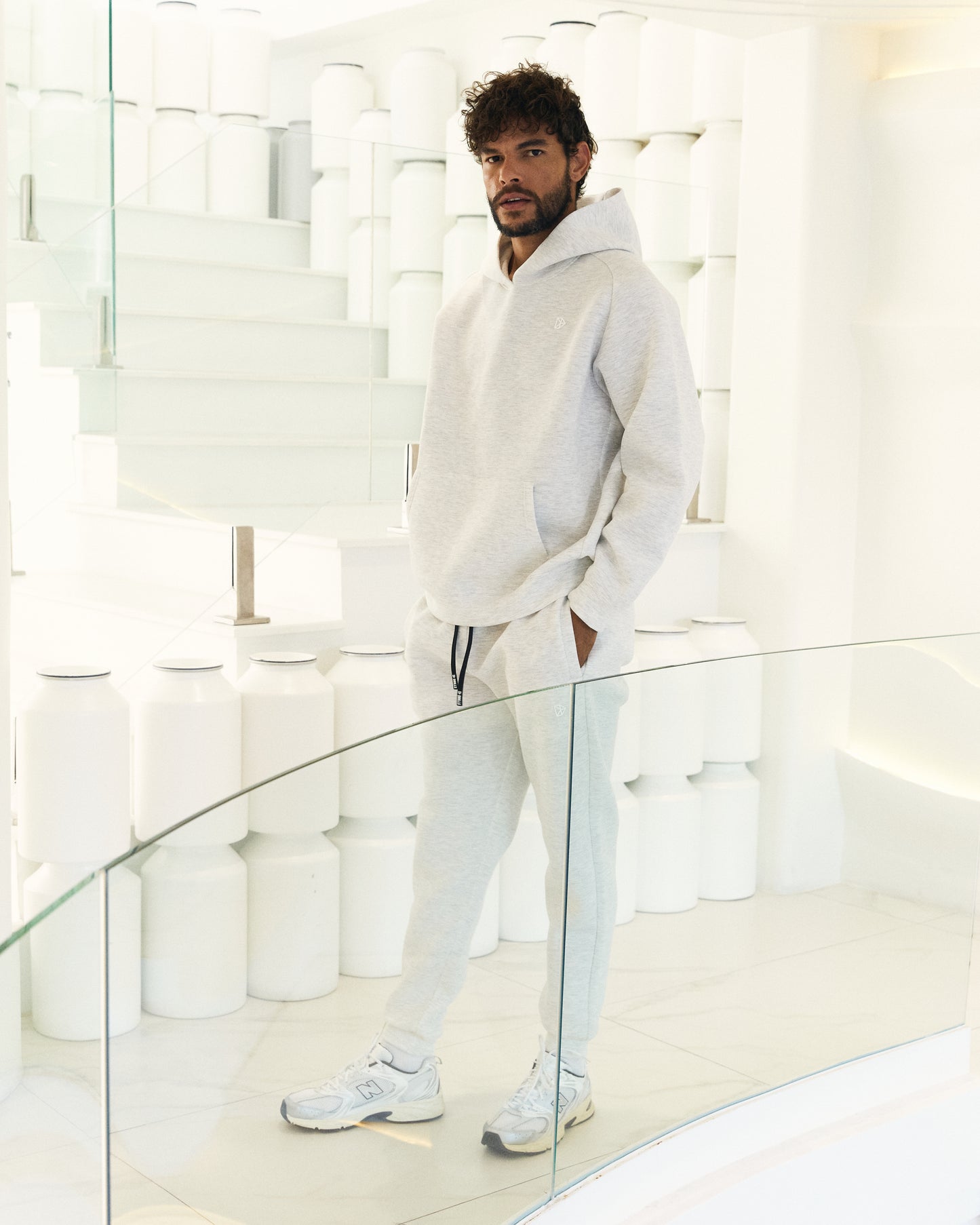 RECREATION DRILLS Scuba Hoodie 2.0 White Melange