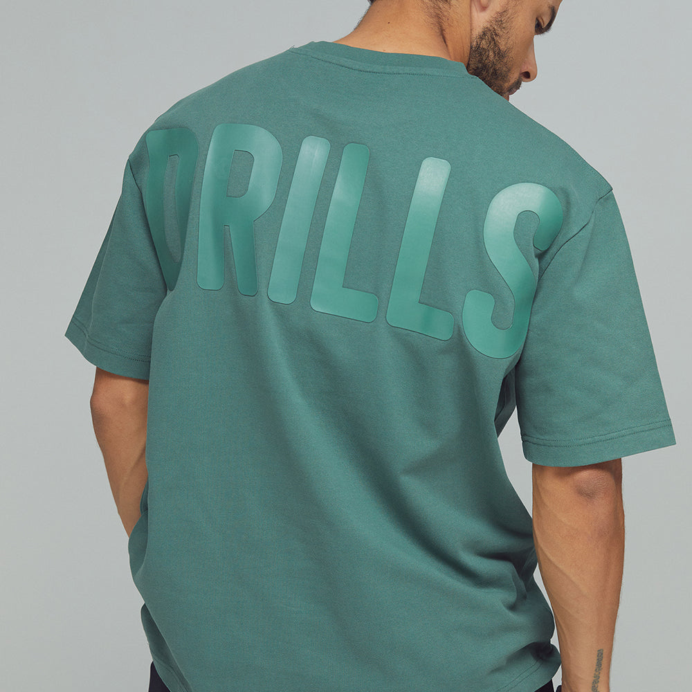 RECREATION DRILLS Bold Graphic Tee Dark Sage Green