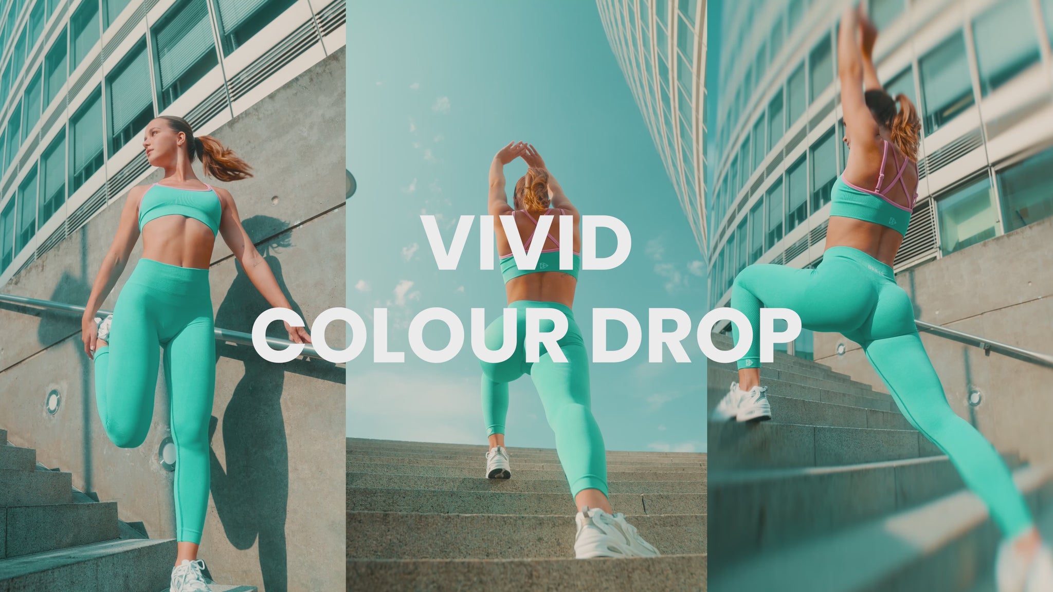 Model präsentiert die neuen VIVID Farben von DRILLS